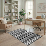 Striped Black and White Bold Black White Horizontal Striped Area Rug