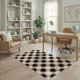 Brown and Tan Brown Tan Diamond Geometric Area Rug