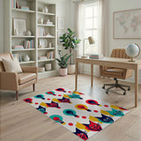 Whimsical Cartoon Cats and Lightbulbs Area Rug