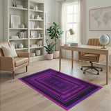 Purple Nested Frames Geometric Area Rug