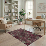 Pink Traditional Persian Ornate Pink Medallion Persian Area Rug