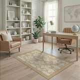 Beige Geometric Arabesque Area Rug
