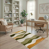 Verdant Wave Green Area Rug