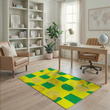 Vibrant Lemon Slice Fruit Pattern Yellow Area Rug