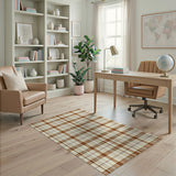 Brown and Tan Classic Brown Tan Plaid Area Rug
