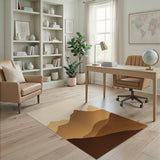 Layered Tan Mountain Peaks Abstract Area Rug