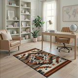 Southwestern Geometric Area Rug Rust Brown Tan