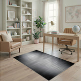Black White Halftone Gradient Geometric Modern Area Rug