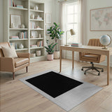 Black Grid Geometric Area Rug