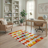 Vibrant Cross-Stitch Fruit Medley Area Rug