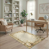 Floral Vintage Beige and Neutral Vintage Floral Beige Area Rug