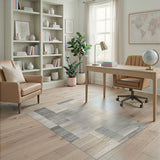 Geometric Modern Abstract Geometric Beige Grey Area Rug