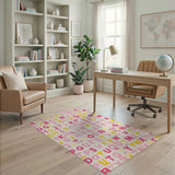 Kids Cartoon Playful Multi-Color Alphabet Kids Area Rug