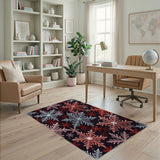 Festive Multi-Color Snowflake Area Rug