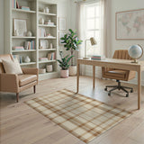 Rustic Beige Plaid Area Rug