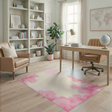 Pink Fluid Contour Abstract Area Rug