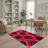 Vibrant Pink Watermelon Slice Pattern Area Rug