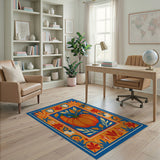 Vibrant Orange Pumpkin Fall Leaves Area Rug