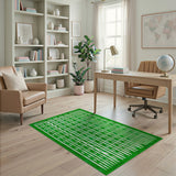 ODIKA Vibrant Green Wavy Geometric Area Rug