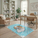 Cute Sleeping Puppy on Cloud Kids Rug