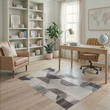 Modern Grey Triangular Geometric Area Rug