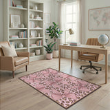 Pink Bow Leopard Area Rug