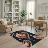 Dripping Watercolor Hearts Area Rug
