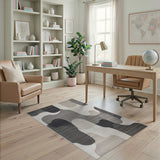 Modern Abstract Grey Area Rug