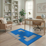 Blue Bench Blueprint Geometric Area Rug