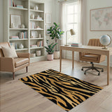Tiger Stripe Black Orange Area Rug