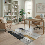 Geometric Modern Modern Geometric Grey Gold Area Rug