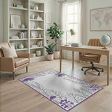 Purple Mushroom Vine Border Area Rug