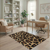 Brown Tan Leopard Print Area Rug