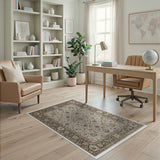 Ivory Multi-Color Persian Floral Area Rug