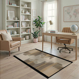 Brown and Tan Abstract Geometric Brown Tan Area Rug