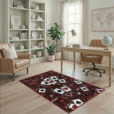 Red Ace Poker Cards Distressed Vintage Area Rug