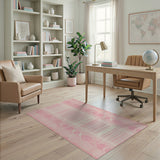 Pink Geometric Lattice Area Rug