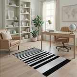Bold Black White Striped No. 12 Area Rug