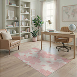 Abstract Pink Floral Area Rug