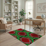 Bold Red Octagon Heritage Tribal Area Rug