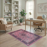 Pink Persian Medallion Area Rug