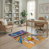 Vibrant Cartoon Bowling Alley Area Rug