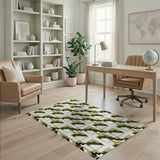 Geometric Camo Green Area Rug
