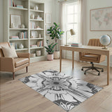 Geometric Modern Grey Geometric Starburst Area Rug