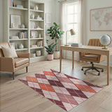 Orange Pink Diamond Argyle Area Rug