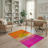 Vibrant Sunset Gradient Striped Area Rug