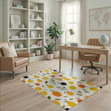 Whimsical Citrus Orchard Fruit Area Rug