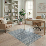 Indigo Blue Striped Woven Area Rug