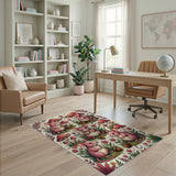 Whimsical Pink Mice Mushroom Forest Rug