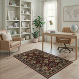 Opulent Red Persian Floral Area Rug